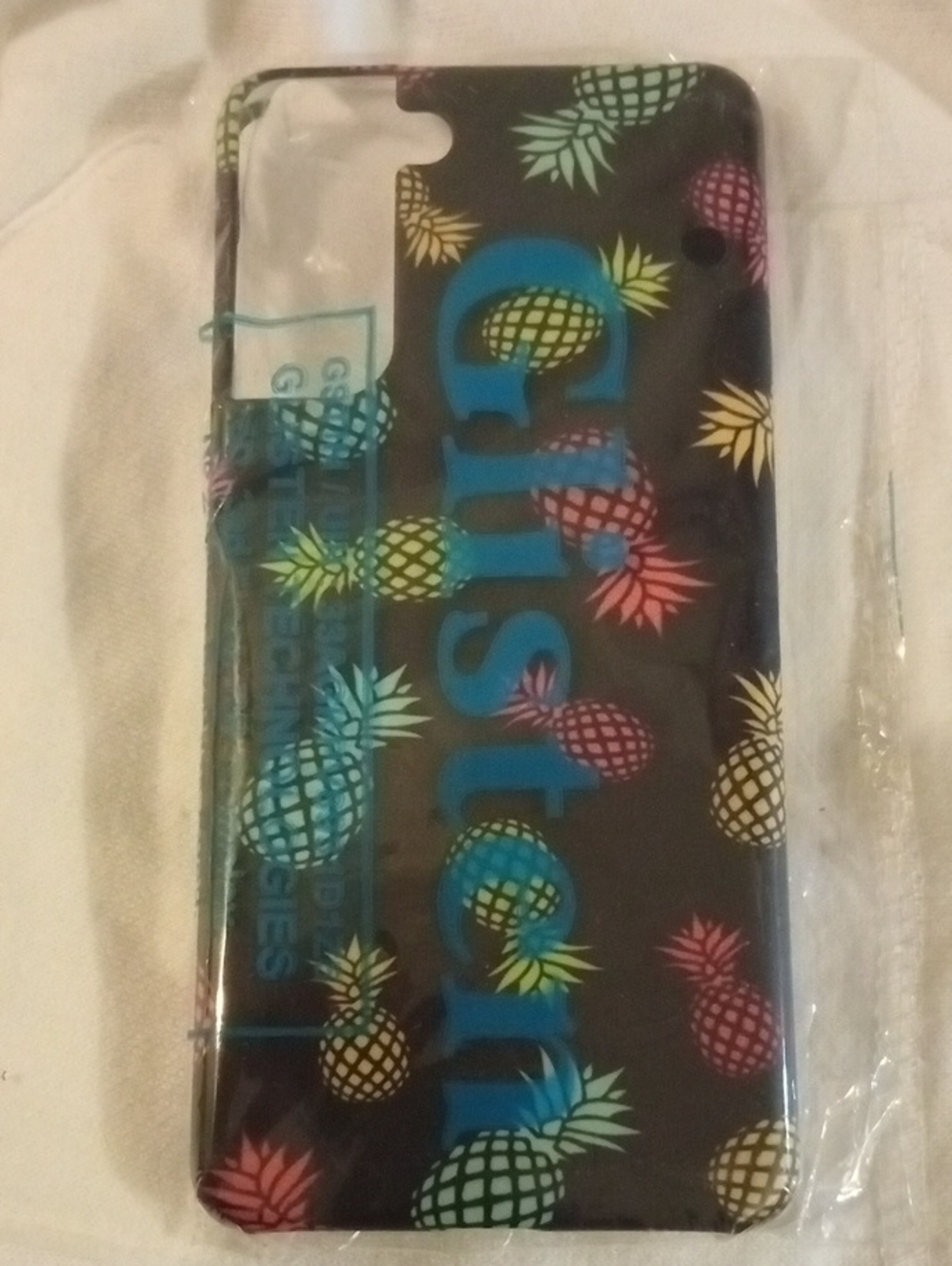Glisten Samsung Galaxy S21 Pineapple Pattern Black Phone Case - Multicolor